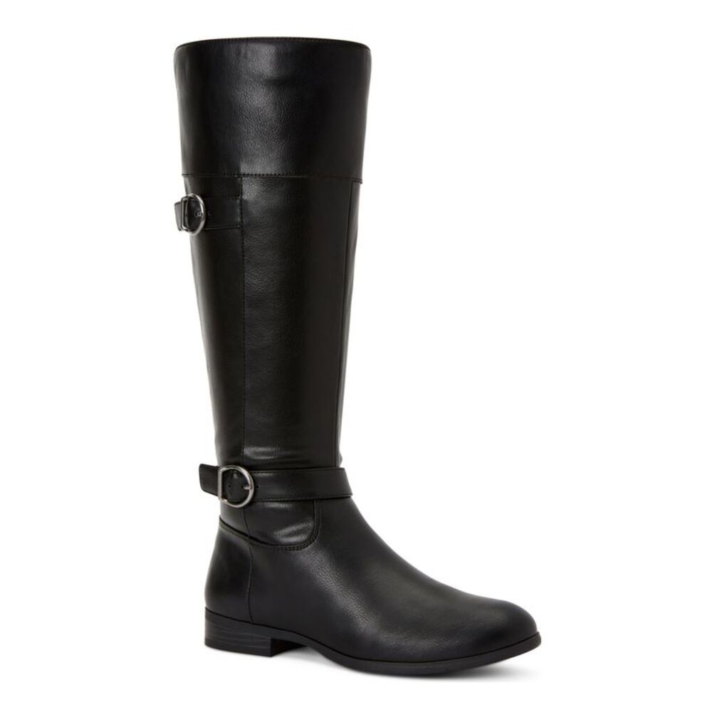 STYLE & COMPANY Womens Black Kezlin Round Toe Block Heel Zip-Up Riding Boot 5 M